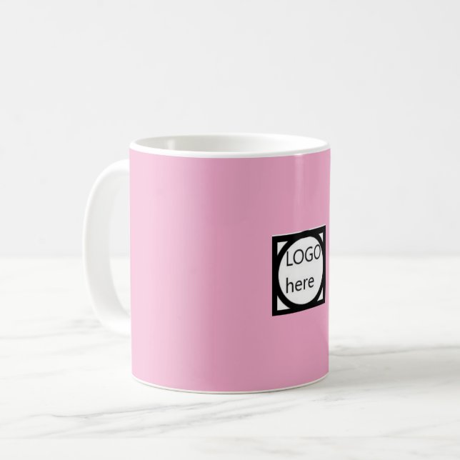 Kampanjkaffemugge med din LOGO! Rosa Kaffemugg (Framsida vänster)