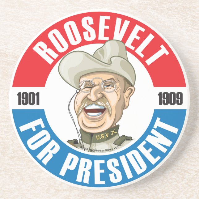 Kampanjkustfartyg för #26 Theodore Roosevelt Underlägg Sandsten (Framsidan)