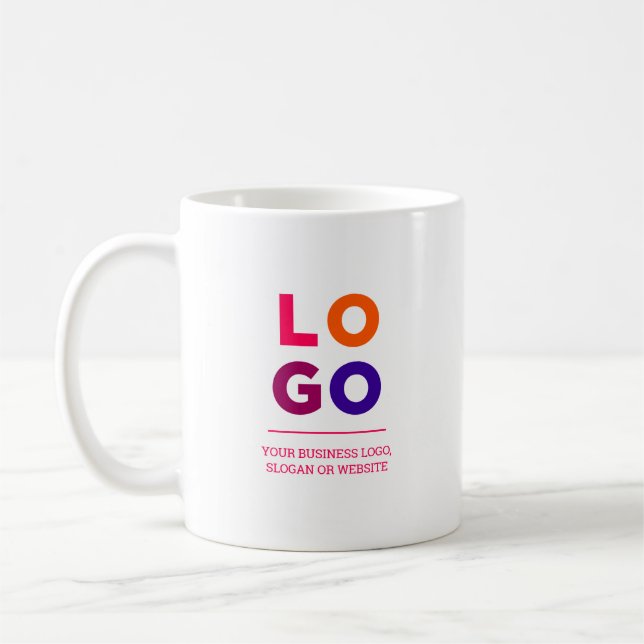 Kampanjlogotyp och text Magenta Rosa Kaffemugg (Vänster)
