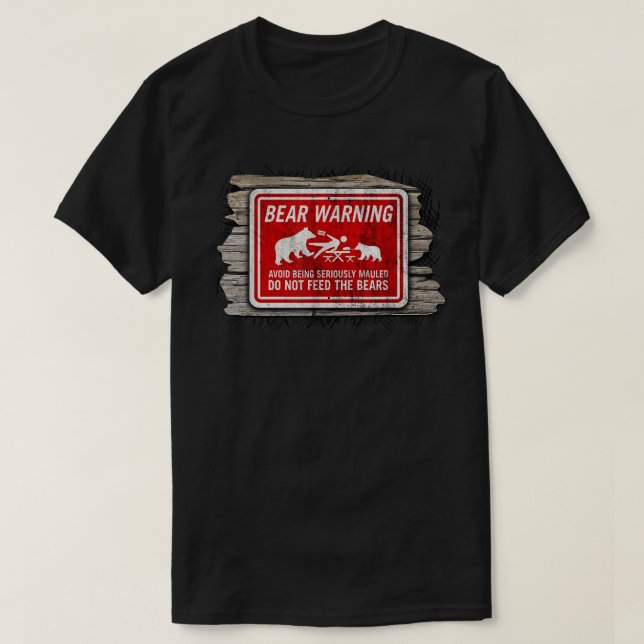 Kampanjsignalen Bear    TWarning Matar inte björne T Shirt (Design framsida)