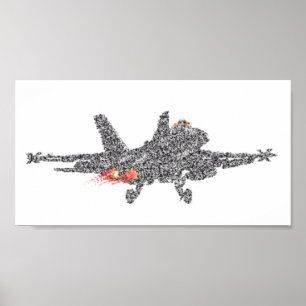 Kämpejet för bålgeting F18 - statisk elektricitet Poster