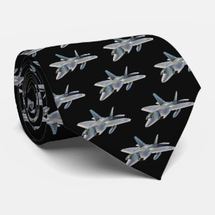 Kämpejet för rovfågel F-22 på svart Slips
