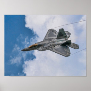 Kämpejet för rovfågel F-22 Poster