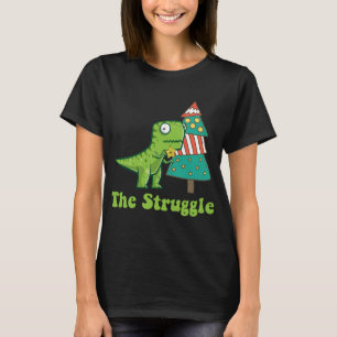 Kampen är äkta Chrismas Träd-funny t Rex s Shirt