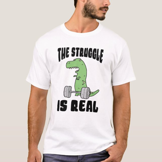 Kampen är äkta till Rex Gym-workout T Shirt (Framsida)