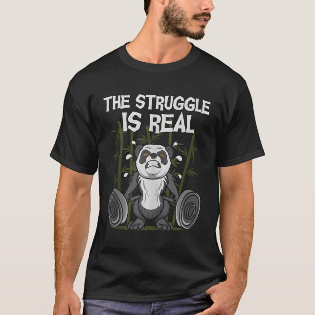 Kampen är äkta viktande Panda Bear Fitn T Shirt (Framsida)