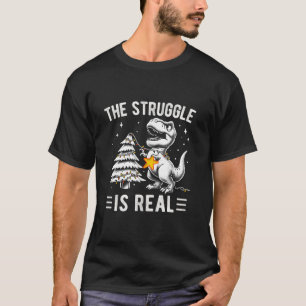 Kampen är en riktig dinosauaur-trevlig jul t shirt