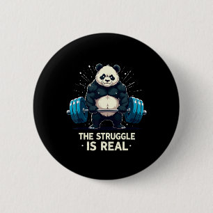 Kampen är en riktigt fin gym Panda Workout Motiv Knapp