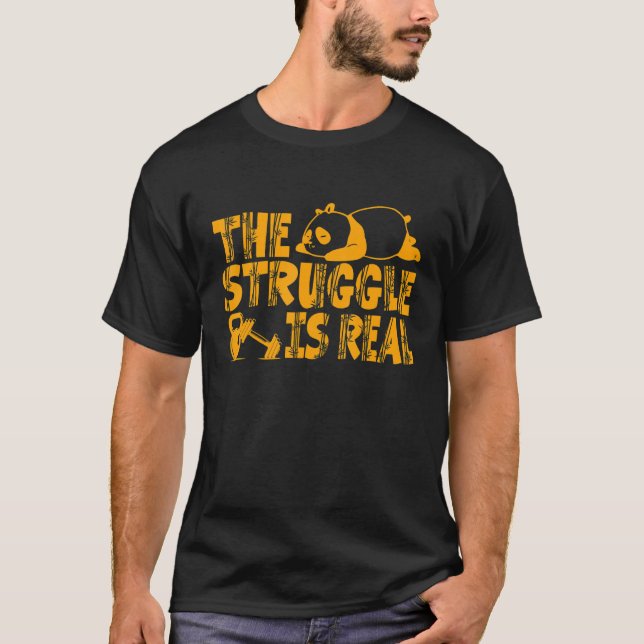 Kampen är ett riktigt Gym kute Panda Bear 2 T Shirt (Framsida)