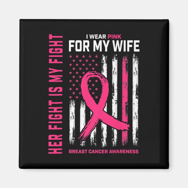 Kampen är min kamp i Bära Rosa  Breast Cancer F Magnet (Framsidan)