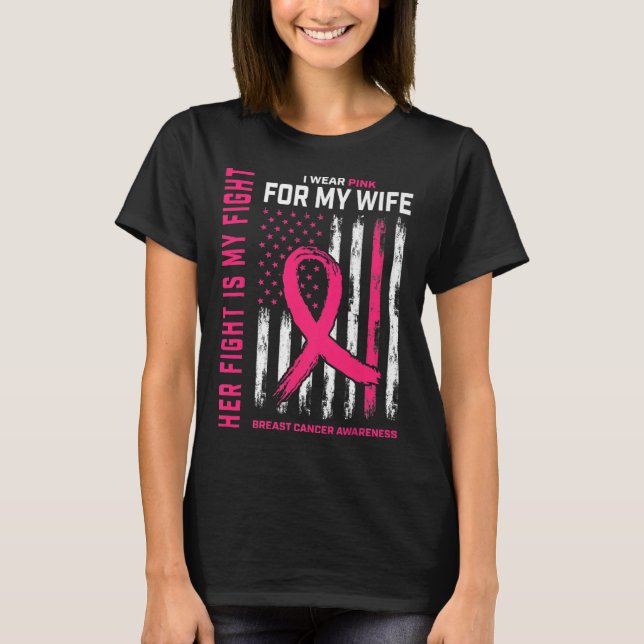 Kampen är min kamp i Bära Rosa  Breast Cancer F T Shirt (Framsida)