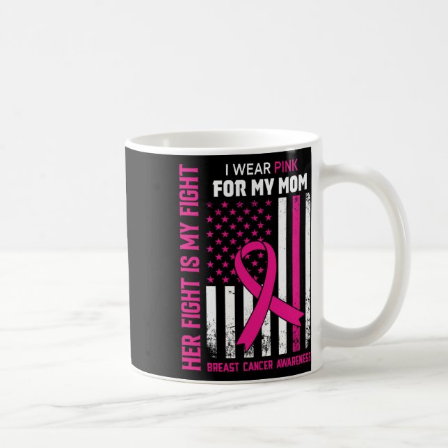 Kampen är min kamp i Bära Rosa Mamma Breast Cancer Kaffemugg (Höger)