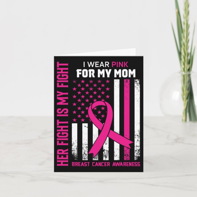 Kampen är min kamp i Bära Rosa Mamma Breast Cancer Kort (Framsida)