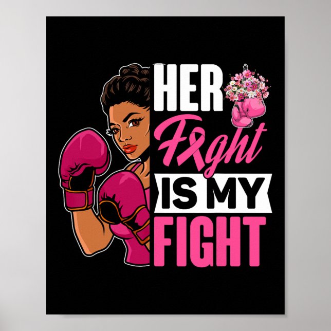 Kampen är min kamp mot bröstcancer, boxing Black A Poster (Framsidan)