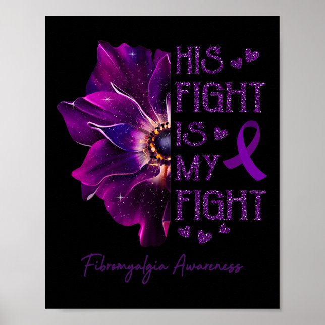 Kampen är mitt krig mot Anemone Flower Fibromyalgi Poster (Framsidan)