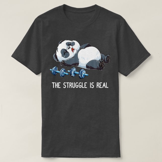 Kampen är Real Deadlift Funny Panda T Shirt (Design framsida)