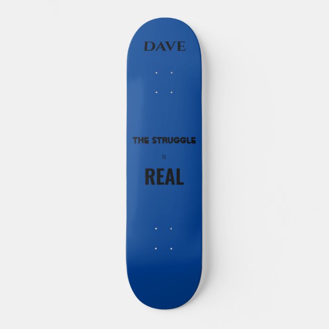 "Kampen är verklig" skateboard. Anpassat namn. Mini Skateboard Bräda 18,5 Cm (Framsida)