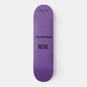 "Kampen är verklig" skateboard. Anpassat namn. Mini Skateboard Bräda 18,5 Cm