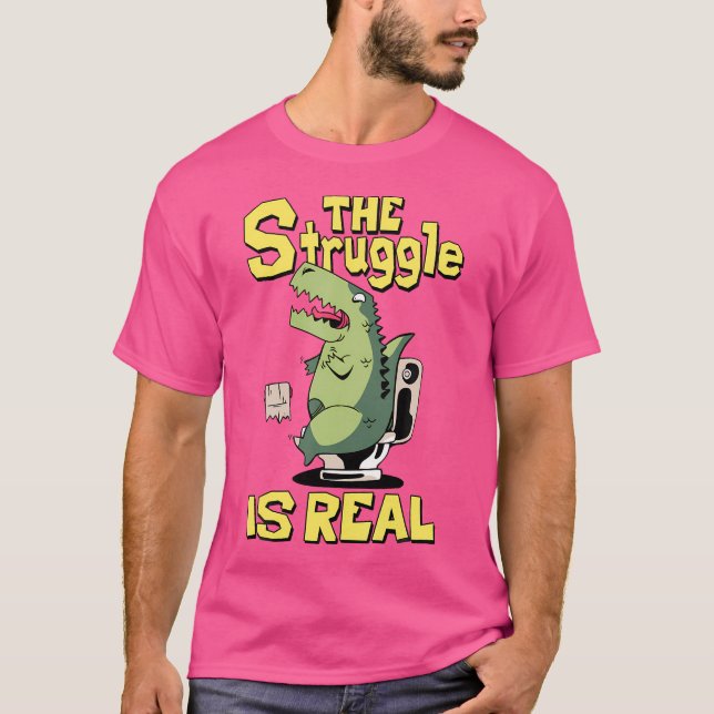 Kampen är verklig Trex Tshirt Kort Arm t Rex F Shirt (Framsida)