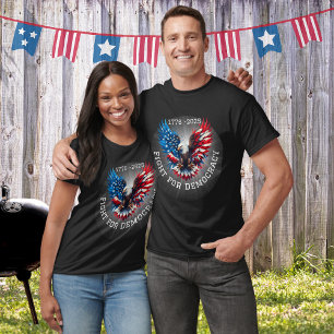 Kampen för demokrati i Amerikanska Eagle 4 juli T Shirt