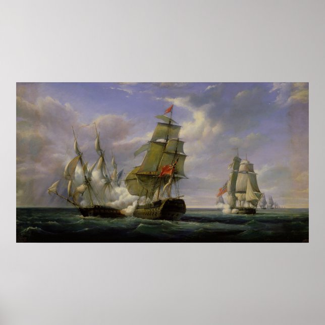 Kampen mellan Fransken Frigate "La Canonniere" Poster (Framsidan)