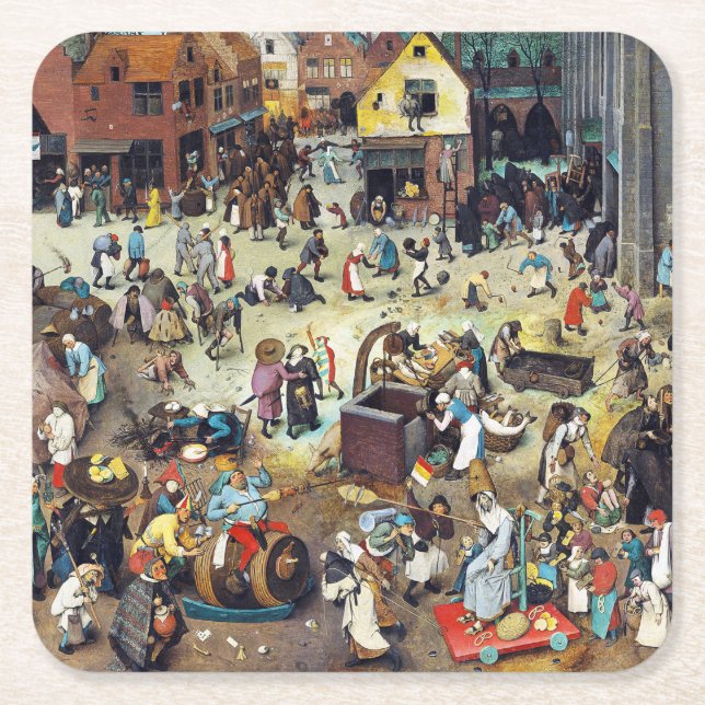 Kampen mellan karneval och utlånat, Bruegel Underlägg Papper Kvadrat (Framsidan)