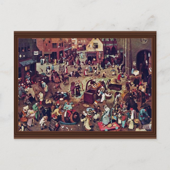 Kampen mellan karneval och utlåning, genom Bruegel Vykort (Framsida)