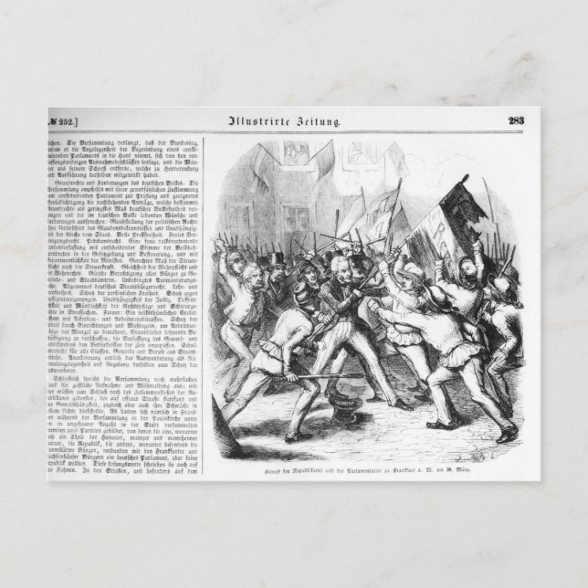 Kampen mellan republikanerna och parlamentet vykort (Framsida)