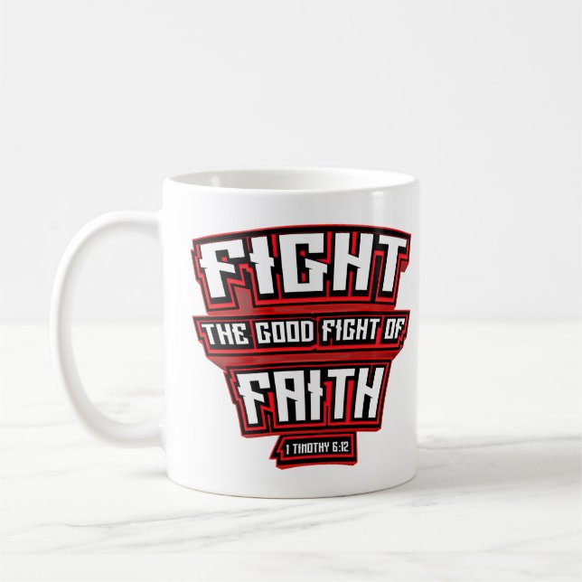 Kampen mot Bran Faith Christian Verse  Kaffemugg (Vänster)