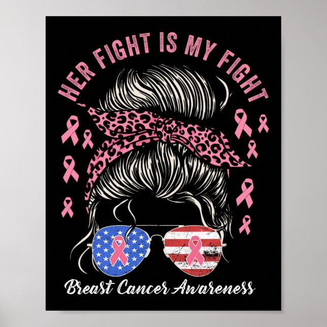 Kampen mot bröstcancer är Rosa Rib för medvetenhet Poster (Framsidan)