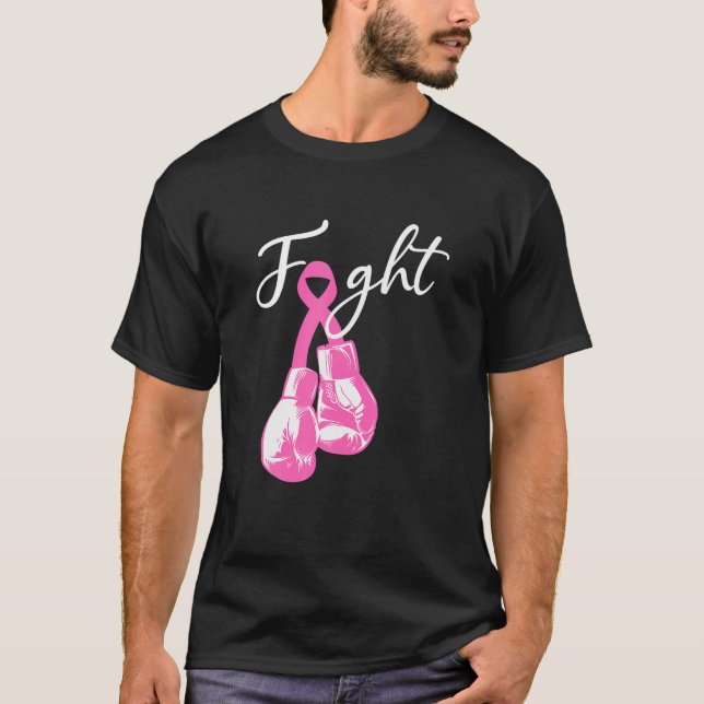 Kampen mot bröstcancer Rosa Boxing för ökad medvet T Shirt (Framsida)