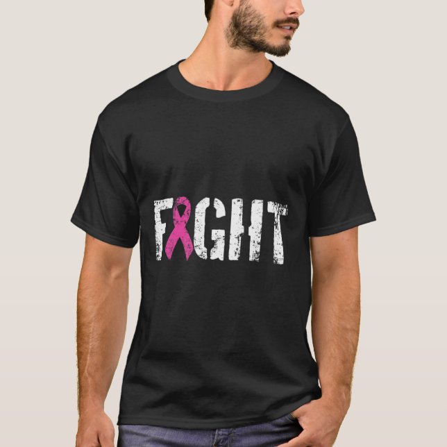 Kampen mot bröstcancer - Rosa militära Stil Awaren T Shirt (Framsida)