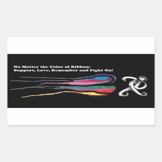 Kampen mot cancer: Alla Rosett band-frågor Rektangulärt Klistermärke