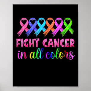 Kampen mot cancer i alla bröstcancerformer i Färg Poster