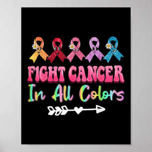 Kampen mot cancer i alla bröstcancerformer i Färg Poster