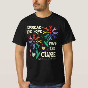 Kampen mot cancer i alla Rosett band i Färg T Shirt