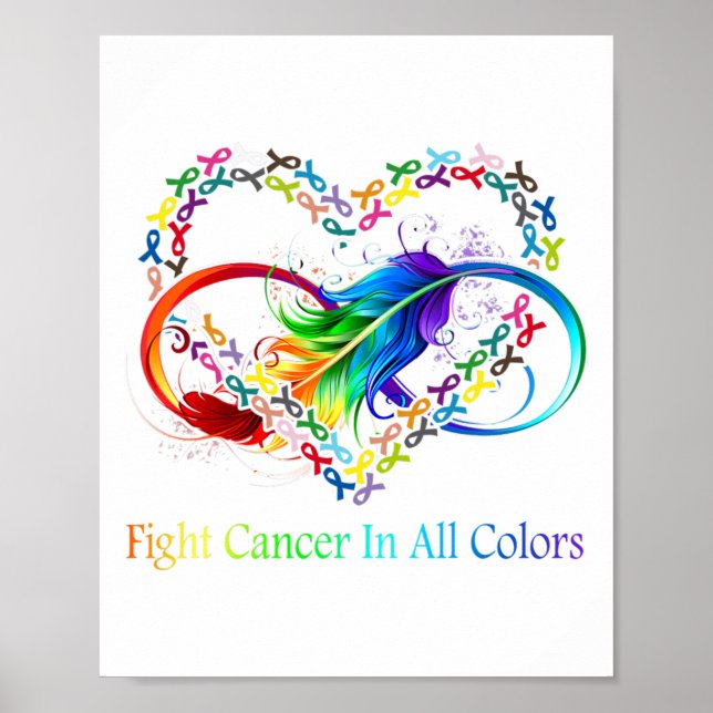 Kampen mot cancer i hela Färg bekämpar cancerluddr Poster (Framsidan)