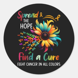 Kampen mot cancer i hela Färg hoppas på en lösning Runt Klistermärke