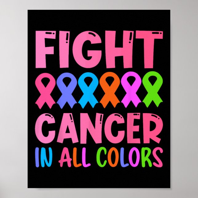 Kampen mot cancer i hela Färg Poster (Framsidan)