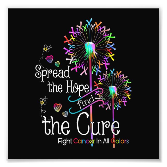 Kampen mot cancer i hela Rosett band och varje Fär Fototryck (Framsidan)