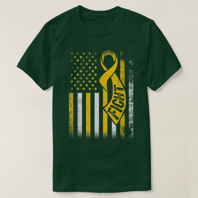 Kampen mot cancer Survivor USA Flagga Childness Ca T Shirt (Design framsida)