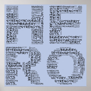 Kampen mot cancer (svart text) poster