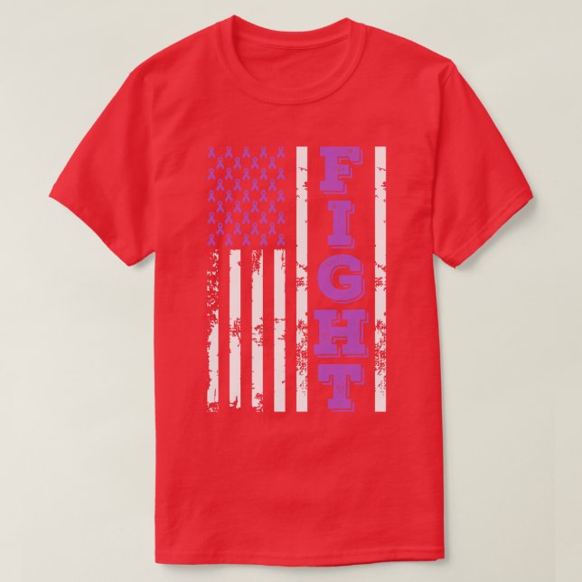 Kampen mot cancermedvetande i Amerikanska Flagga 4 T Shirt (Design framsida)