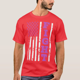 Kampen mot cancermedvetande i Amerikanska Flagga 4 T Shirt