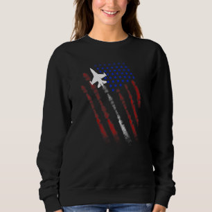 Kampen mot den amerikanska Flagga Jet Patriot Lyck T Shirt