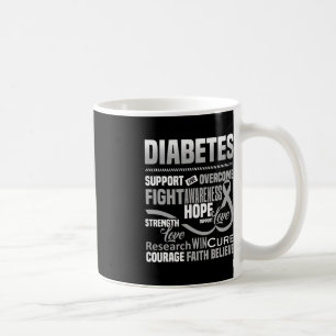 Kampen mot diabetesmedvetandehöjande åtgärder hopp kaffemugg