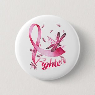 Kampen mot Dragonfly Rosa Ribbon Breast Cancer Knapp