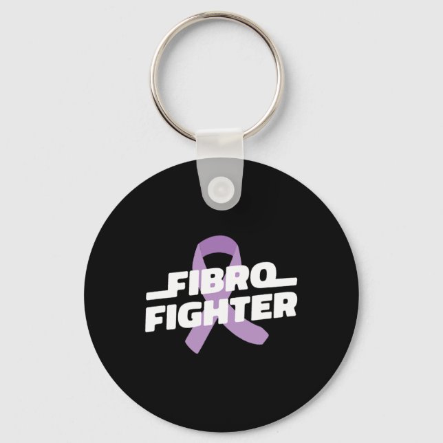 Kampen mot fibromyalgia Lila Ribbon Nyckelring (Framsida)