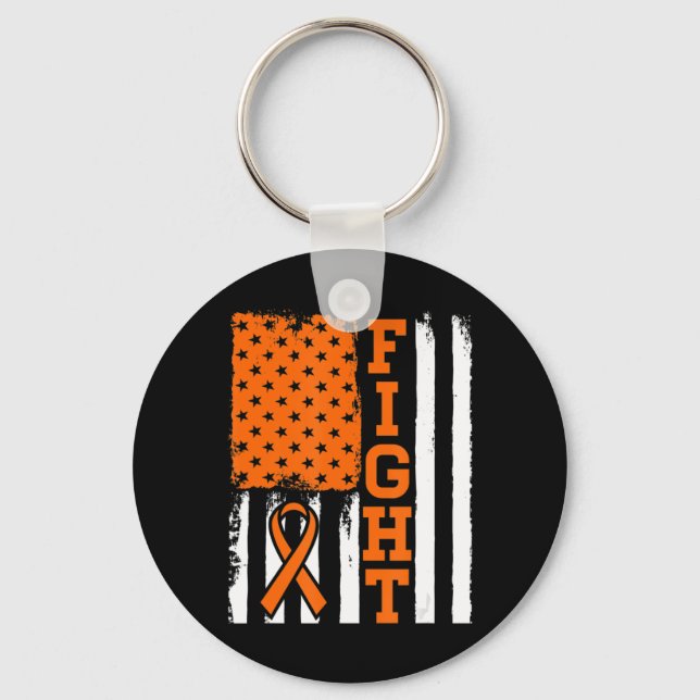 Kampen mot Flagga Leukemi Cancer Gift med leukemi  Nyckelring (Framsida)