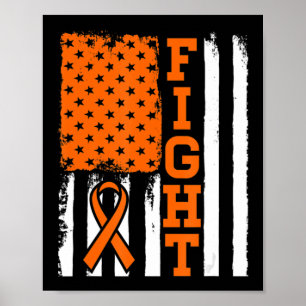 Kampen mot Flagga Leukemi Cancer Gift med leukemi Poster